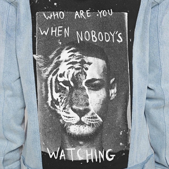 WHO ARE YOU? HOODIE - GREY/STONEWASH BLUE - Picture 3 of 6